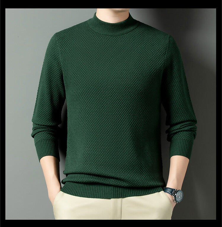 Street-Wave Mens Textured Knit Sweater Modern Design With Structured Pattern For Stylish Men Everyday Comfort