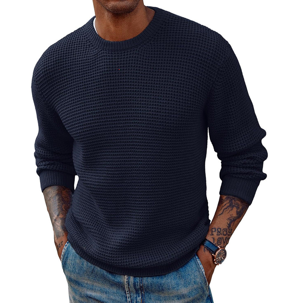 Street Wave Men's Large Knit Sweater With Textured Weave For Everyday Warmth And Style