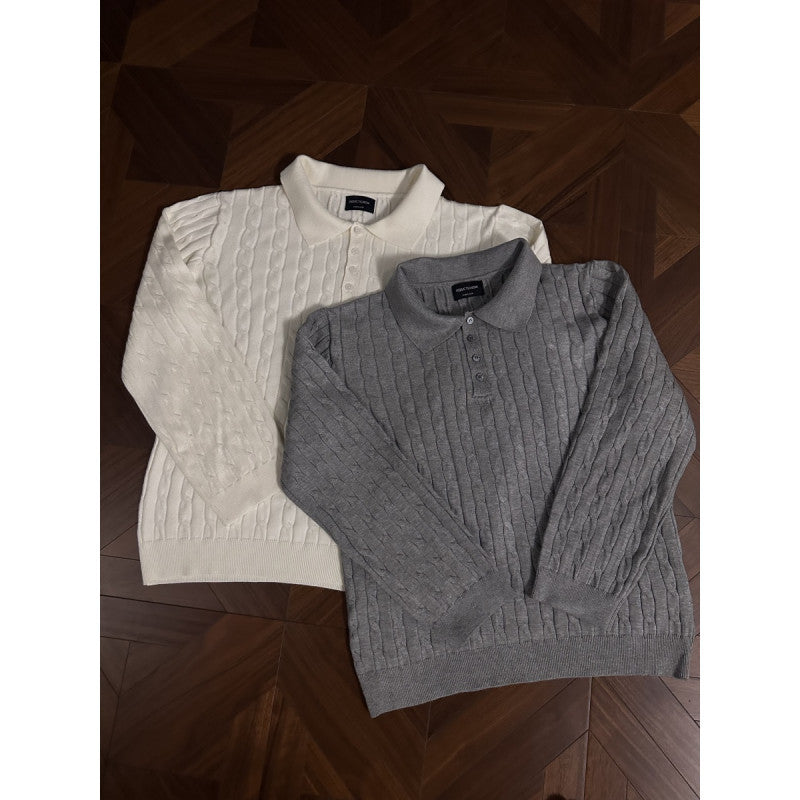 Streetwave Womens Cable Knit Sweater With Classic Collar And Timeless Elegant Texture For Women