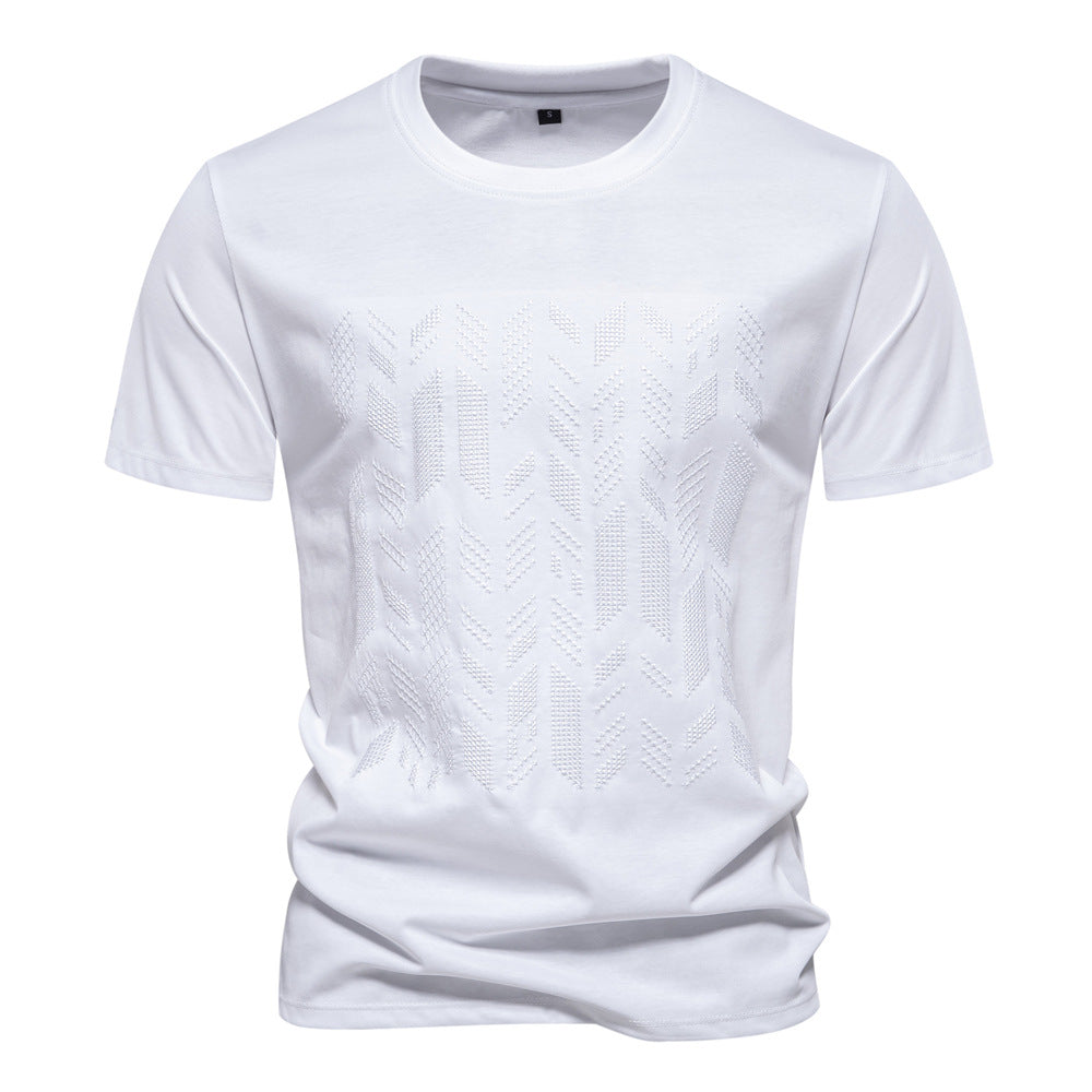 Street Wave Mens T Shirt With Innovative Textured Structure Design Breathable Cotton
