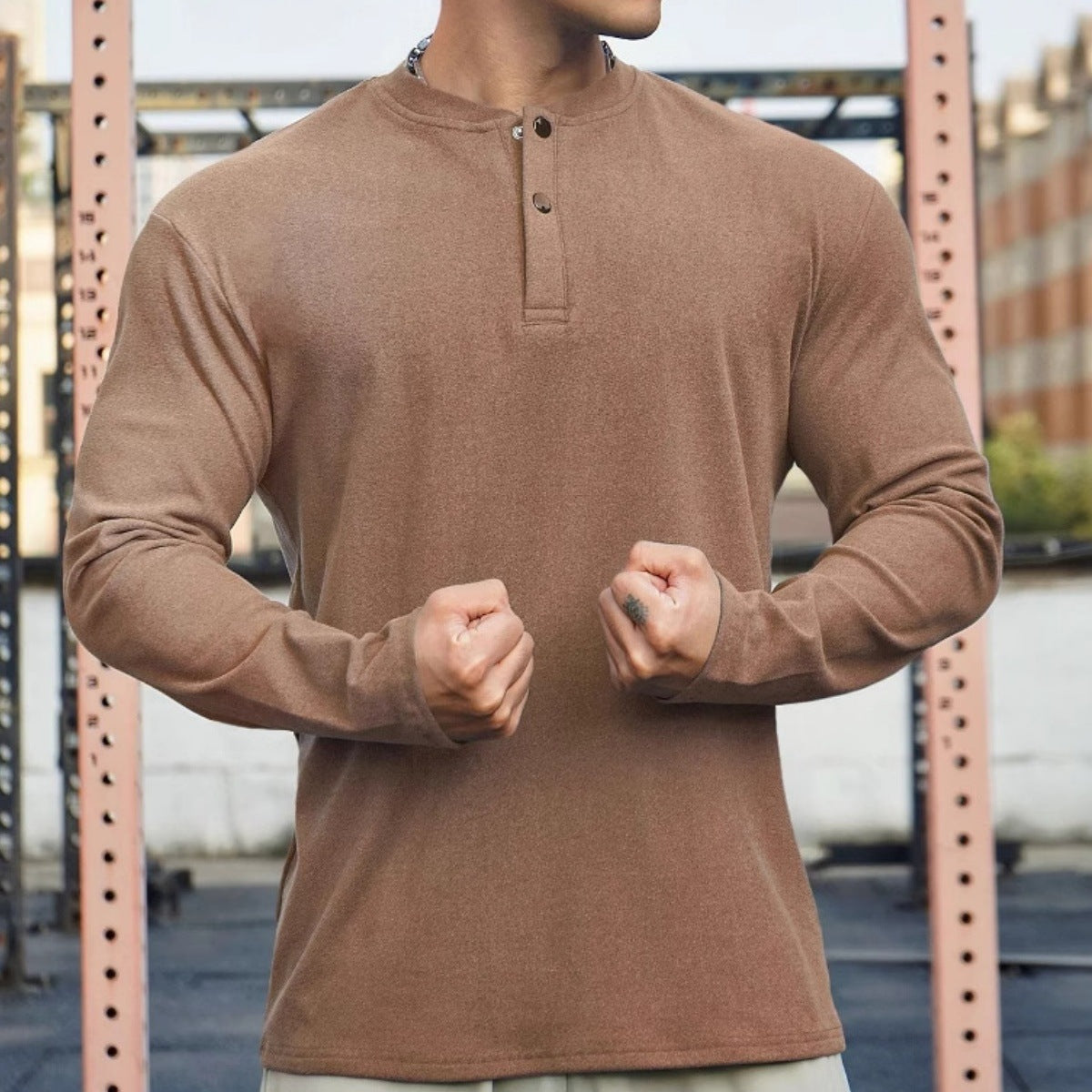 Street Wave Breathable Mens Sport Shirt With High Collar For Active Training And Performance
