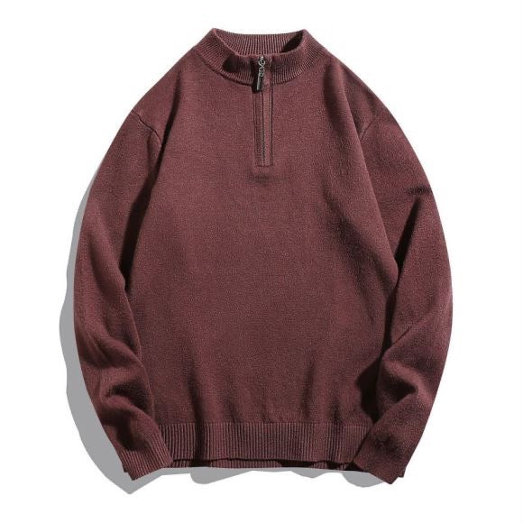 Street Wave Mens Zip Neck Stand Collar Pullover For Modern Men Comfort And Style