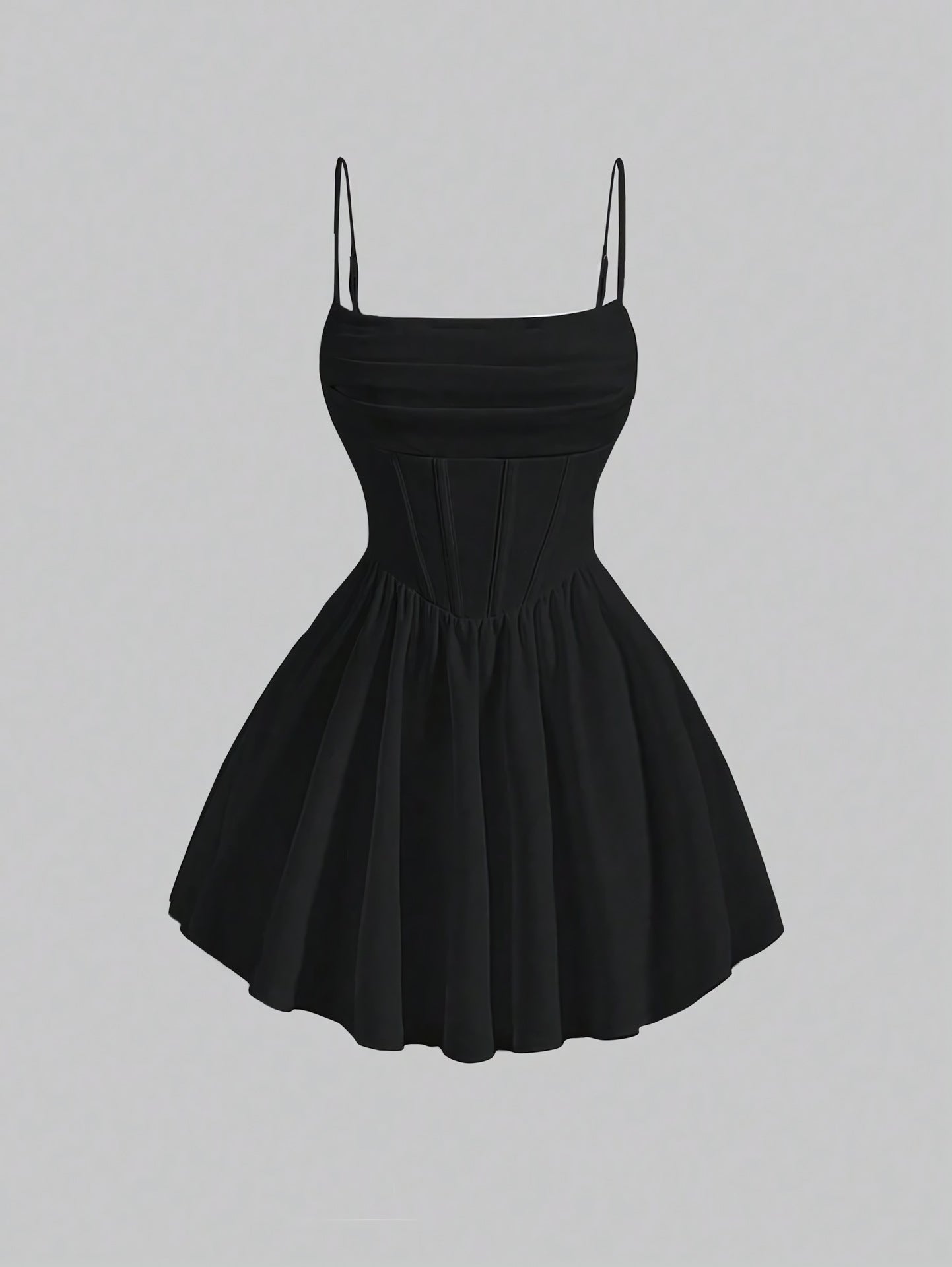 Heidi Mode Pleated Spaghetti Strap Dress With Back Zipper Chiffon For Women Elegant Casual