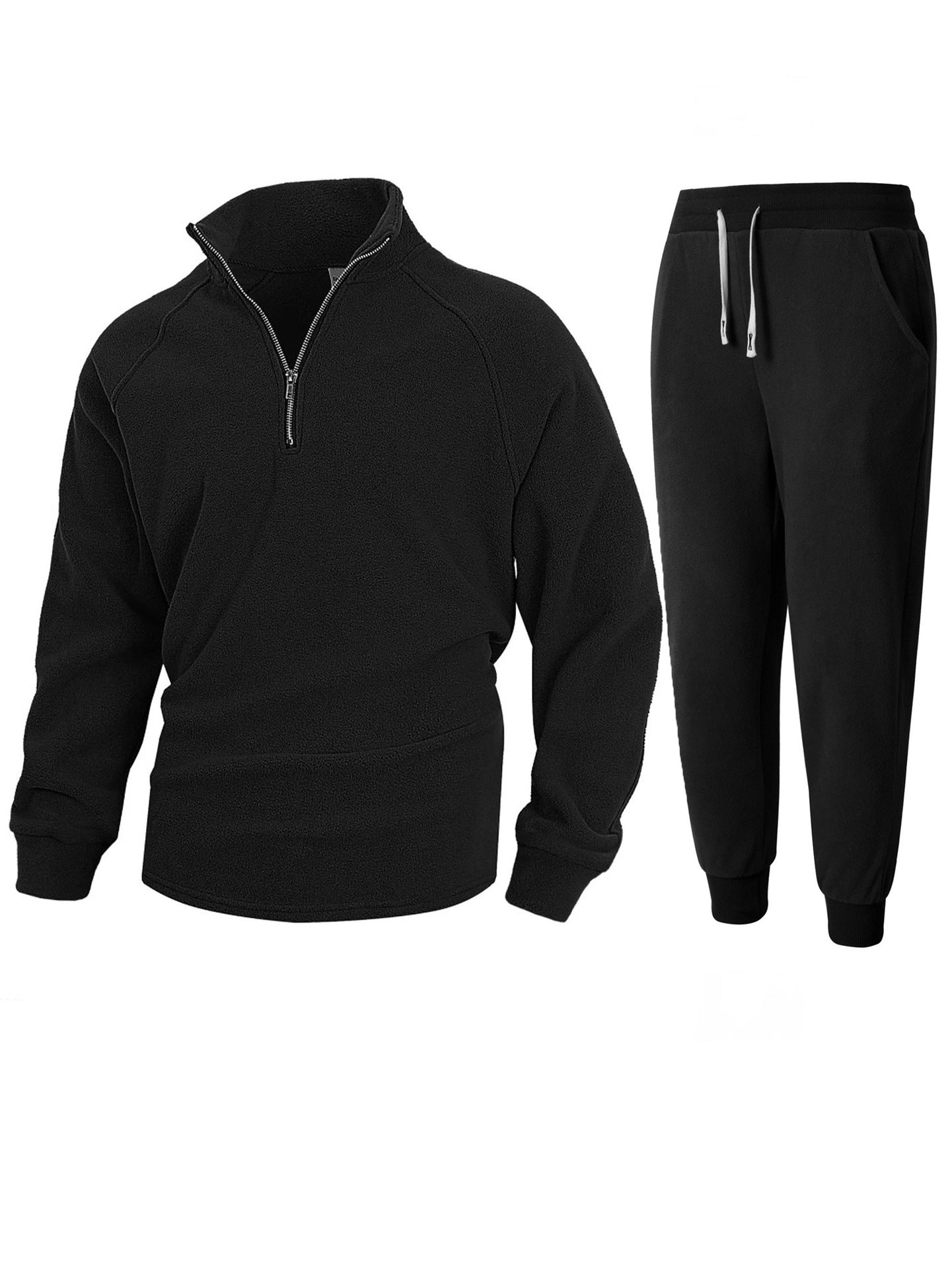 Street-Wave Men's Fleece Tracksuit With Half Zip Cozy