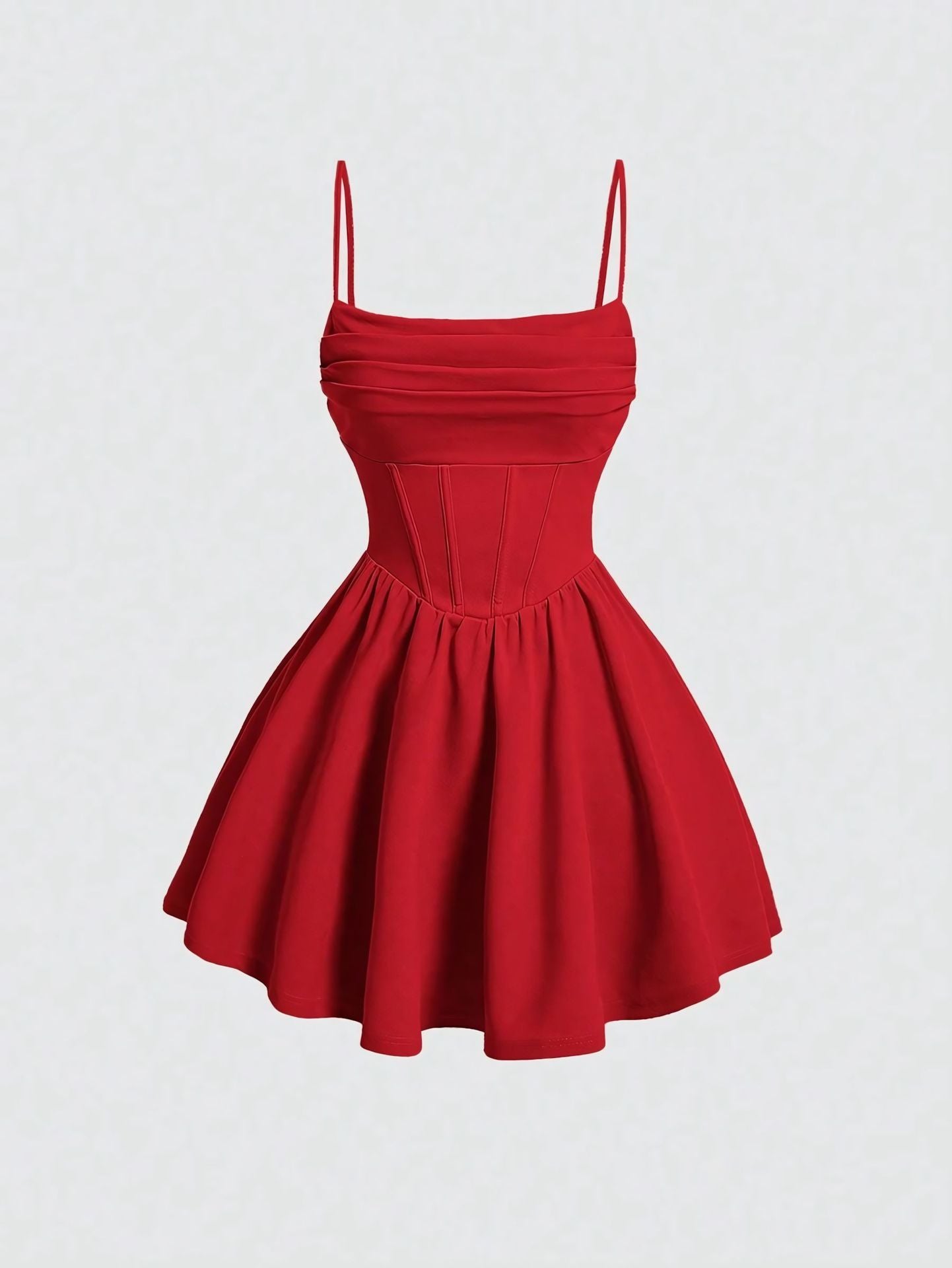 Heidi Mode Pleated Spaghetti Strap Dress With Back Zipper Chiffon For Women Elegant Casual