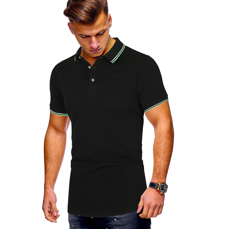Men's Polo Shirt Breathable Cotton with Modern Accents by Streetwave, Casual Everyday Wear