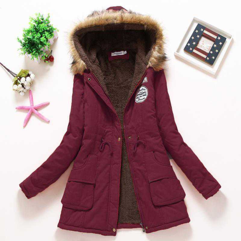 Street Wave Womens Quilted Parka With Hood And Faux Fur Lining UltraWarm Insulated Winter Coat For Cold Weather