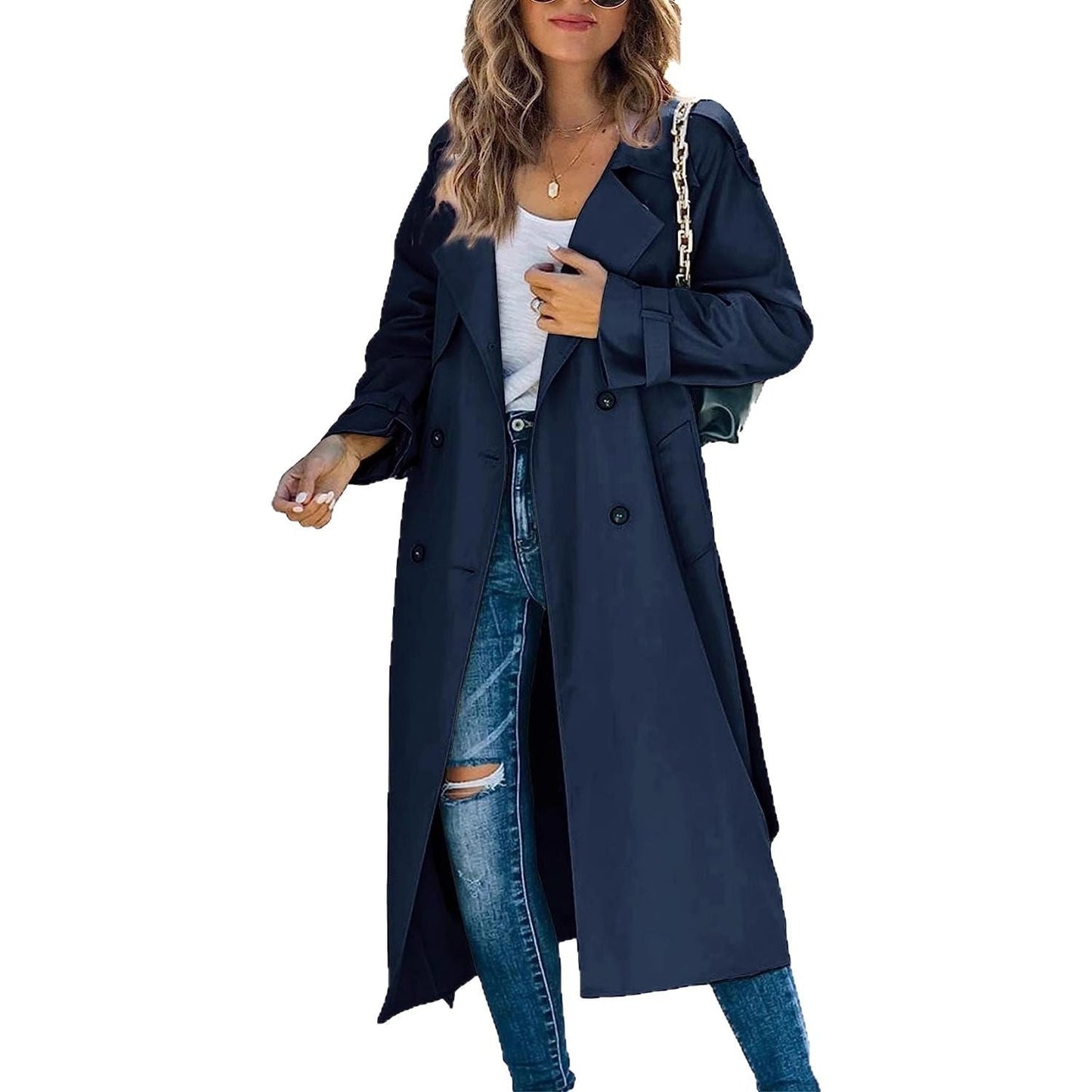 Street Wave Women Trench Coat Chic Elegant Warm Weatherproof Long Coat For Stylish Professionals