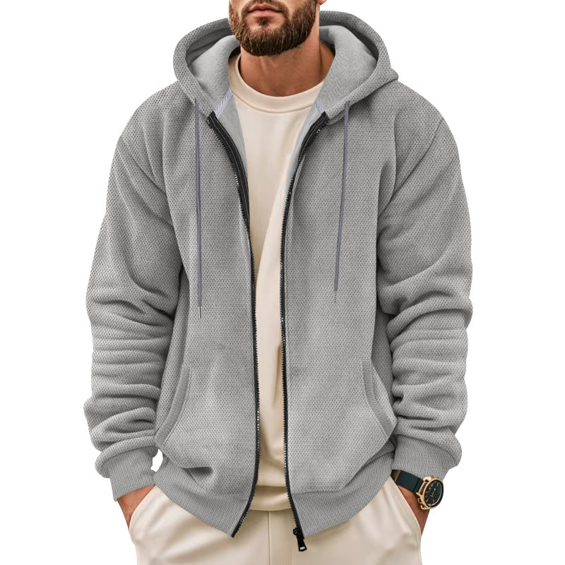 Street-Wave Breathable Hooded Jacket For Active Men With Innovative Textured Fabric