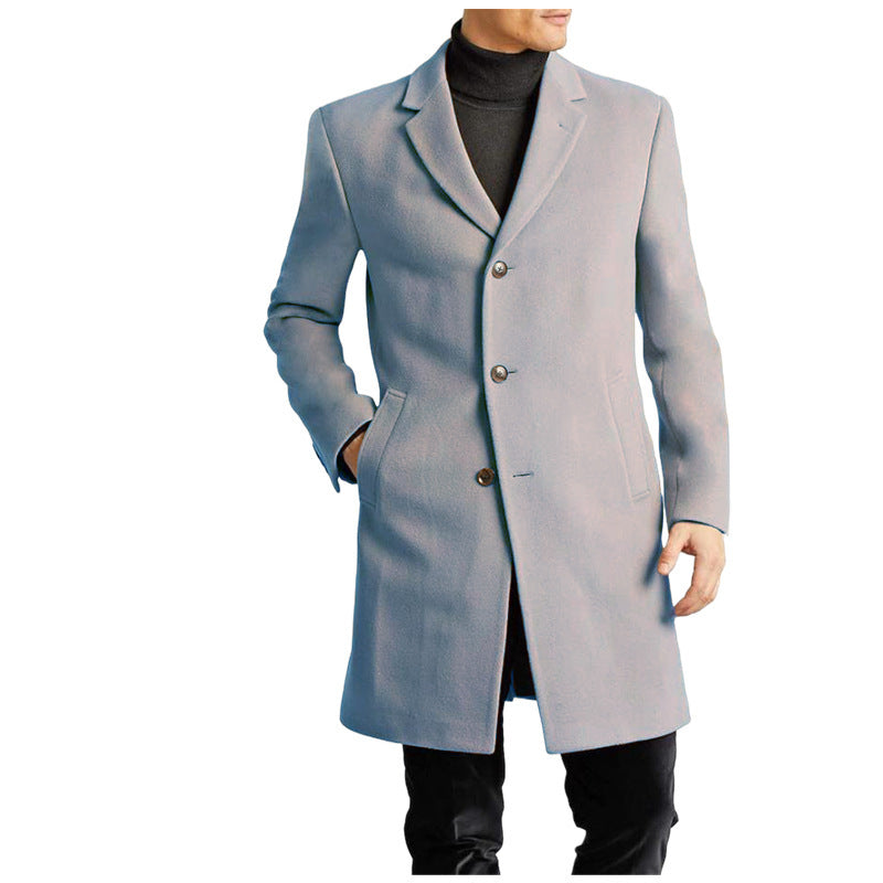 Street-wave Men's Wool Coat Elegant Tailored Fit Warm For Modern Gentlemen With Timeless Style