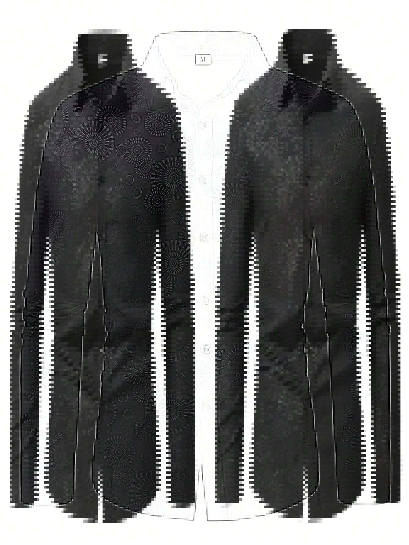 Mens Dress Shirt With Fine Pattern Print For Stylish Professionals Premium Breathable Comfort Street Wave