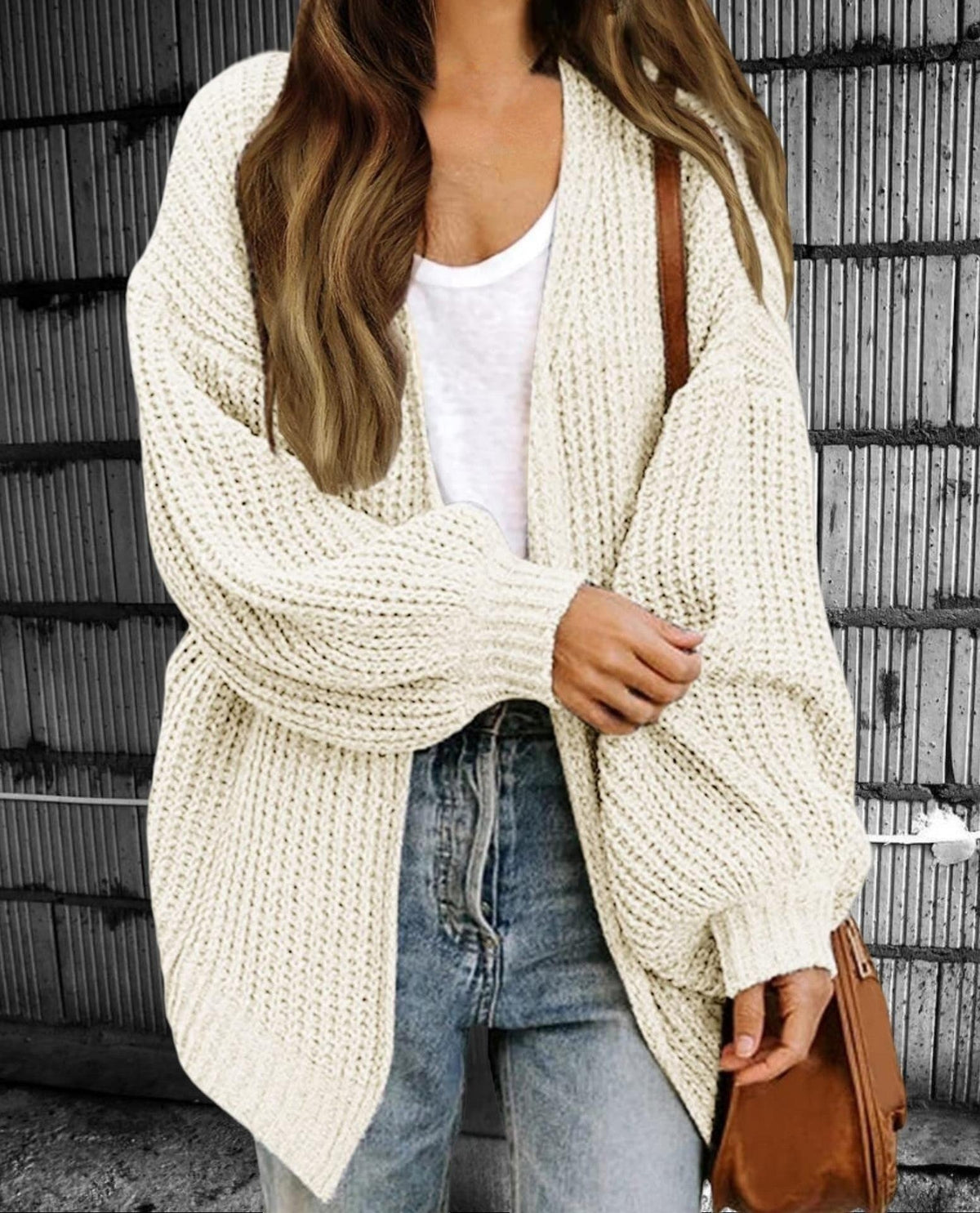 Street-wave Oversized Chunky Knit Cardigan For Women, Cozy Chic Casual Knitwear Essentials