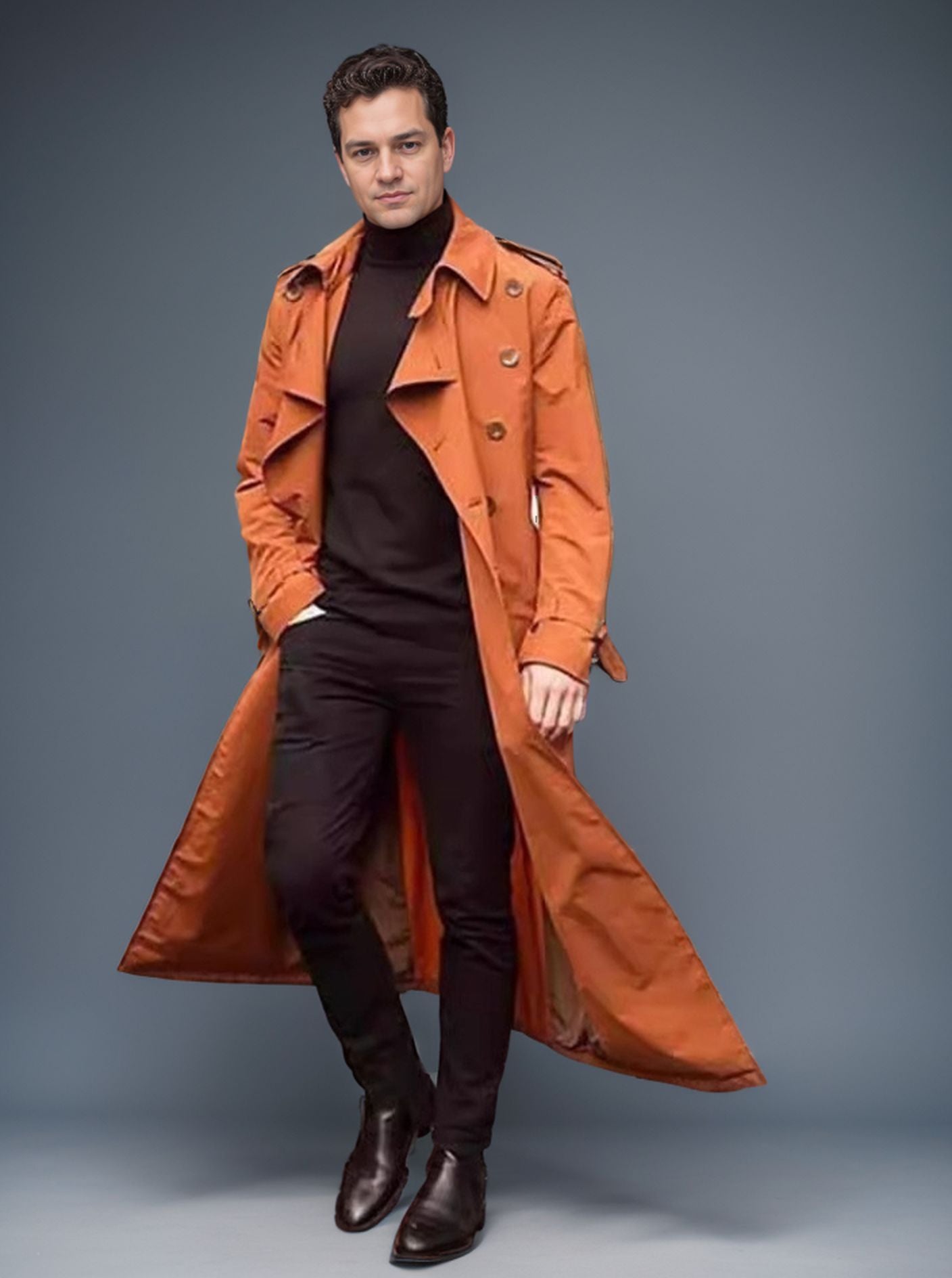Mens Trench Coat Streetwave Long Weatherproof Coat With Modern Cut And Practical Pockets For Men