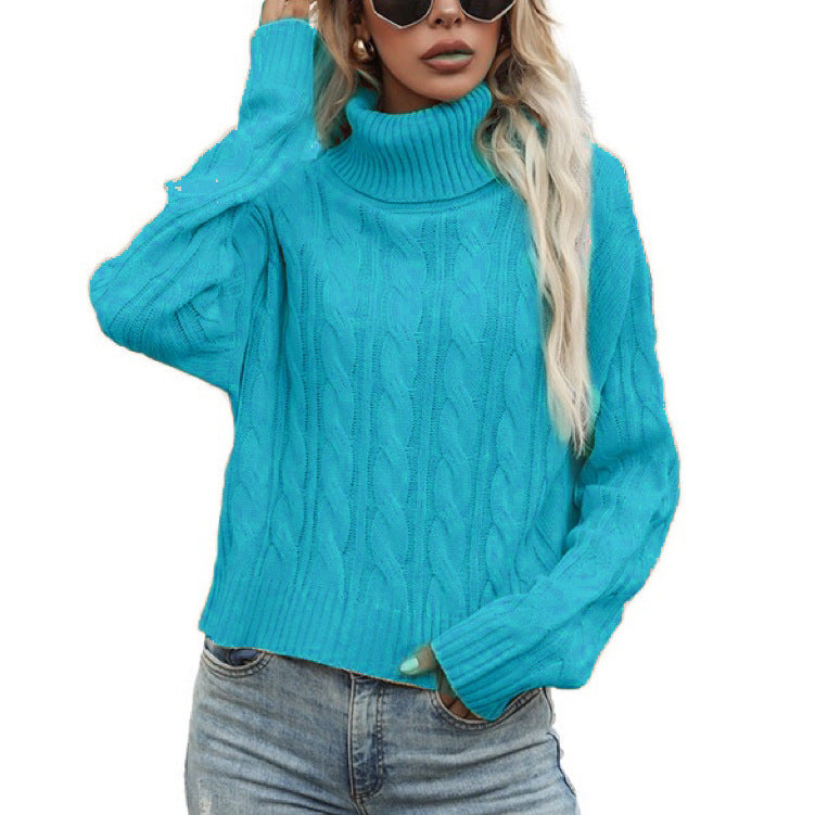Street Wave Womens Cable Knit Turtleneck Sweater With Relaxed Fit For Women Cozy Warmth