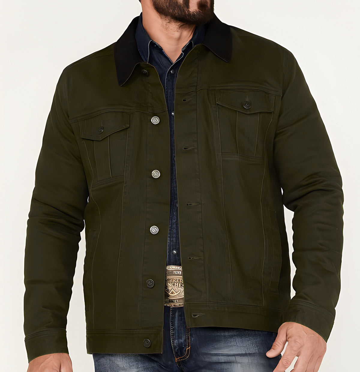 Street-Wave Classic Denim Jacket for Men With Practical Pockets Durable Comfort Timeless Style