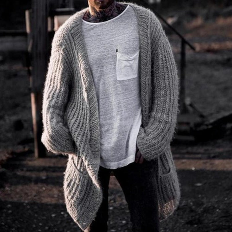 Mens Oversized Knit Cardigan With Deep Cut And Structured Texture From Streetwave For Modern Casual Wear