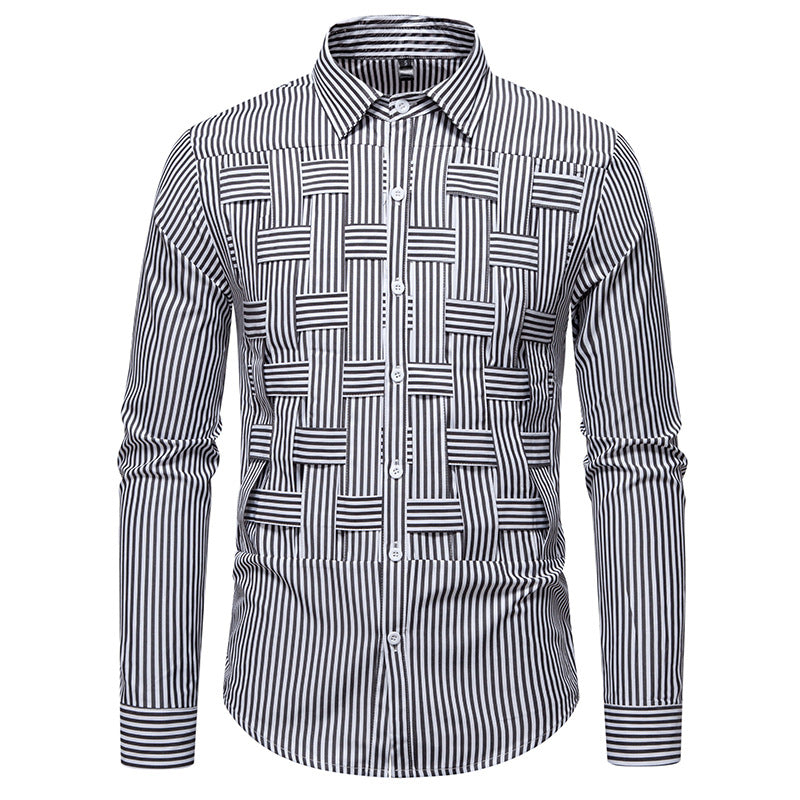 Street Wave Men's Long Sleeve Shirt With Modern Checkered Pattern Breathable Cotton Versatile Style