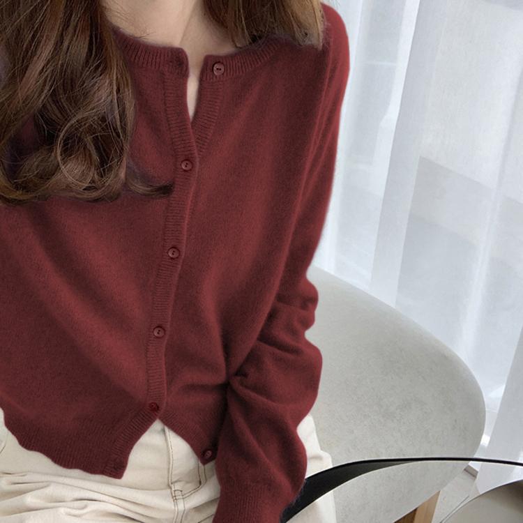 Street-Wave Women's Fine Knit Cardigan With Button Front Soft Material Cozy Everyday Wear