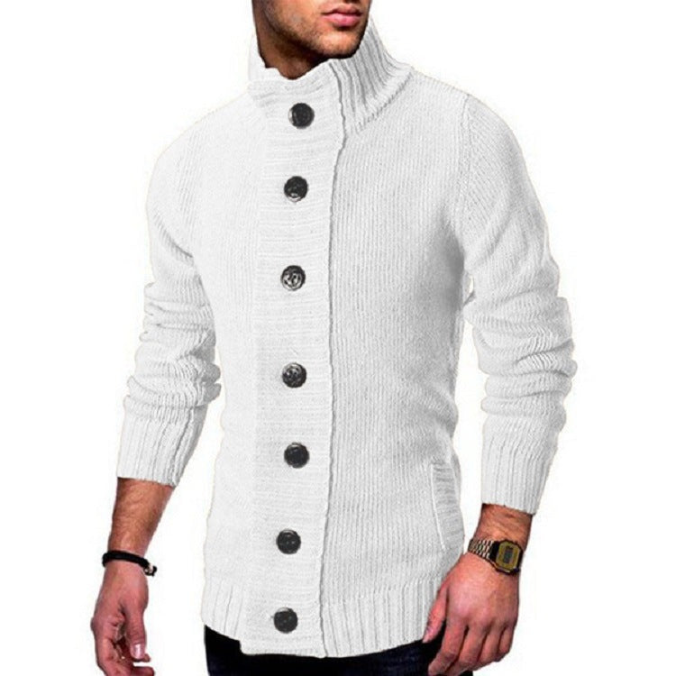 Mens Knit Cardigan With High Collar By Streetwave For Men Premium Wool Blend Warm And Stylish