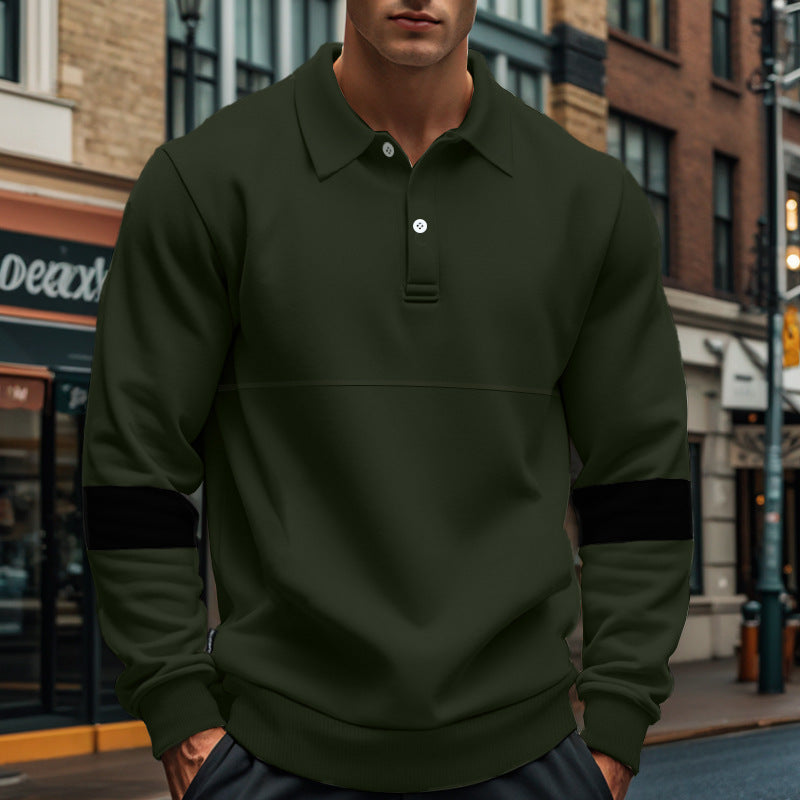 Street-Wave Men's Sporty Pullover With Contrast Stripes, Breathable Cotton Comfort For Style-Conscious Men