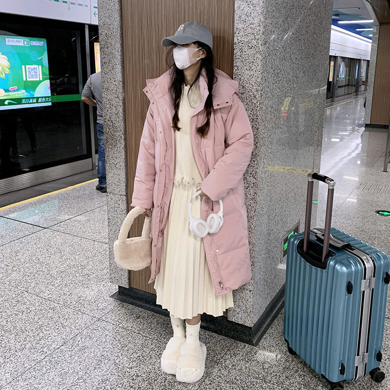 Long Puffer Coat For Women Street Wave Water Resistant With Practical Pockets For Cold Days