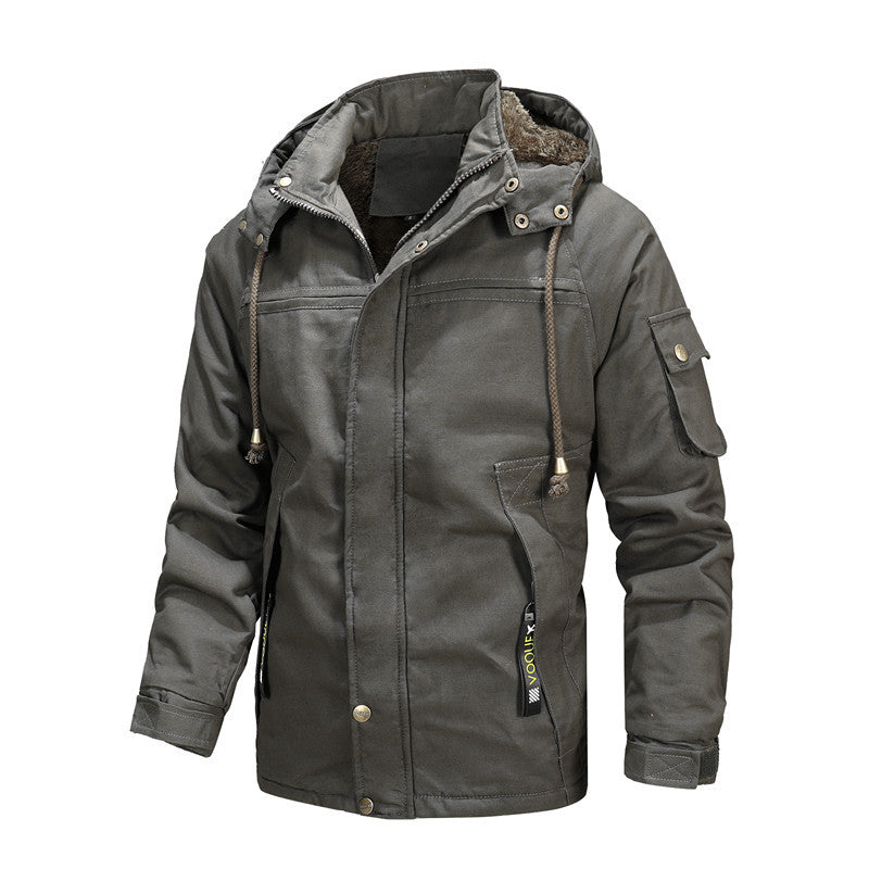 Street-Wave Men's Winter Jacket With Detachable Hood Warm Insulated Coat For Cold Weather