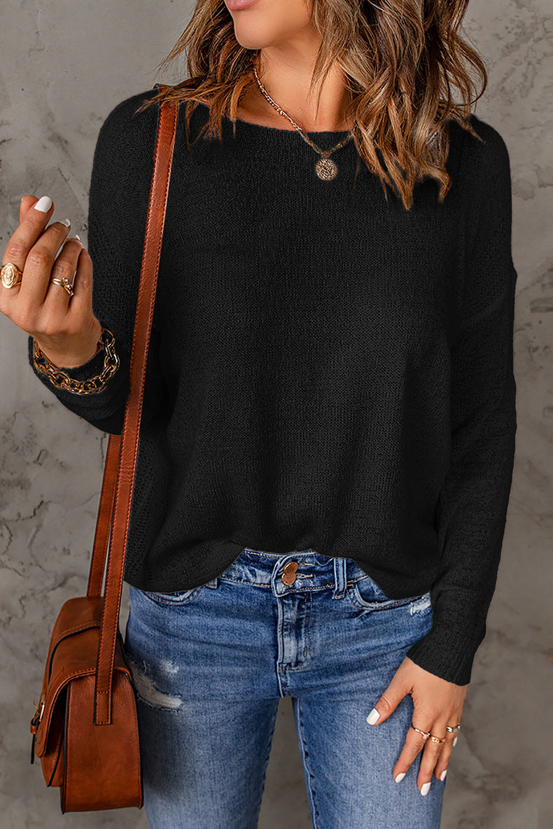 Street-wave Women's Casual Knit Top Relaxed Fit Breathable Soft Fiber Everyday Comfort