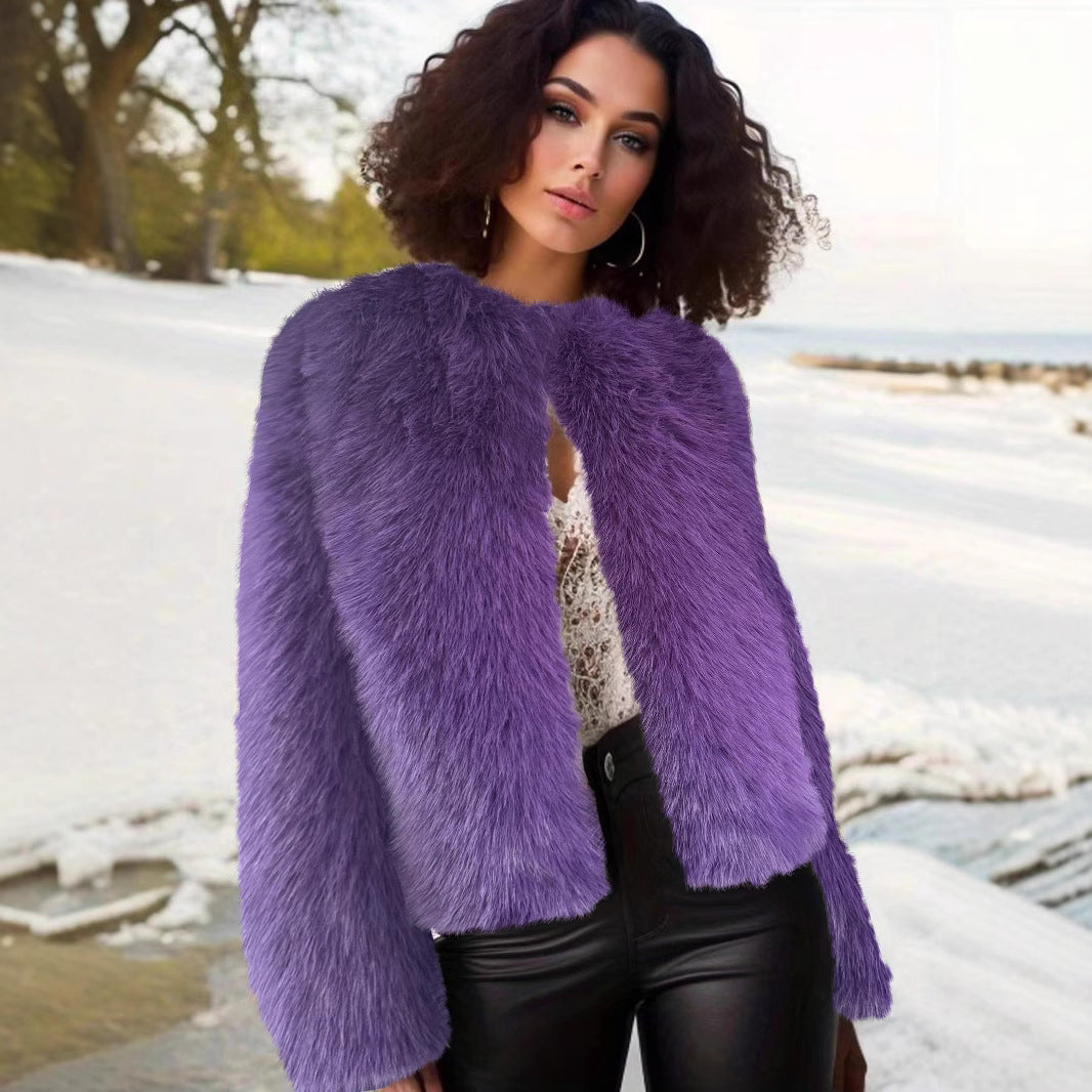 Street-Wave Fluffy Short Jacket Soft Plush Comfort Women