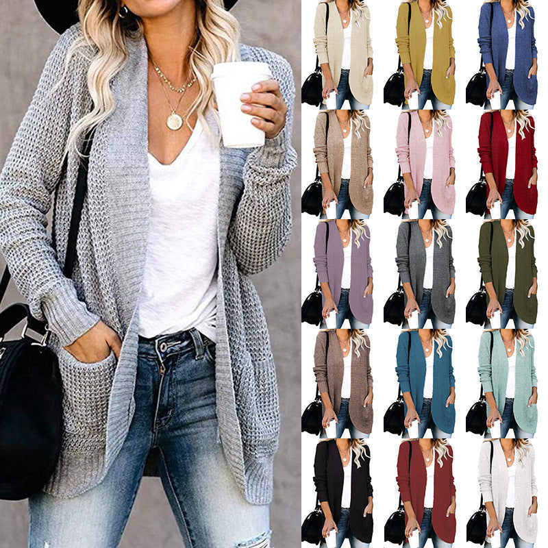 Damen Strickjacke mit luftiger Maschenstruktur und praktischen Taschen Street-wave - Street-wave