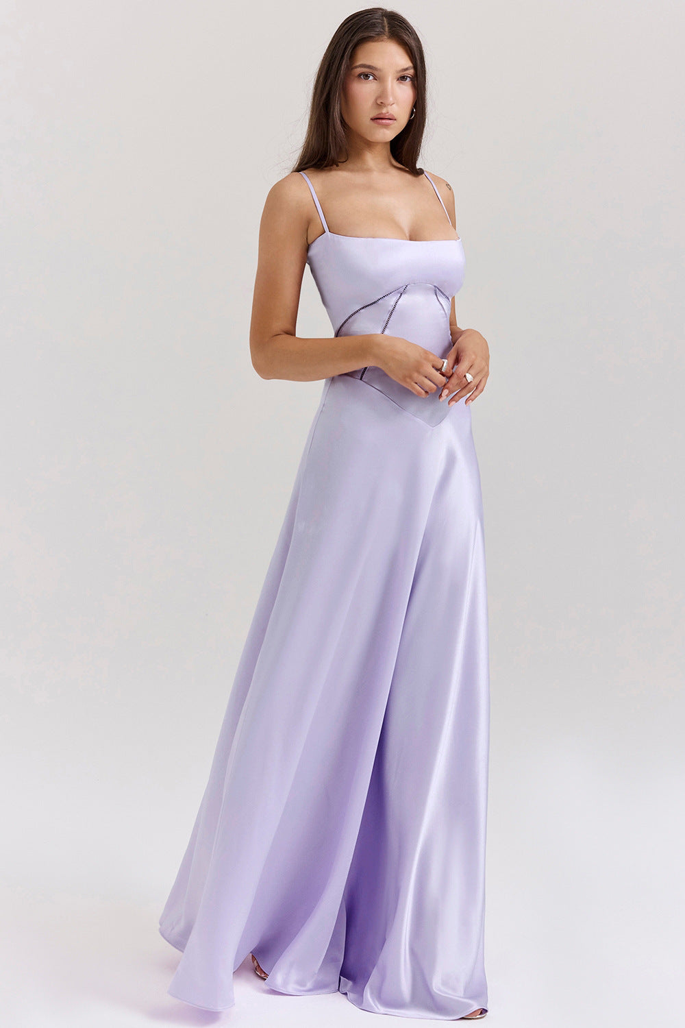 Street-wave Elegant Evening Dress With Tailored Silhouette And Flowing Skirt For Women