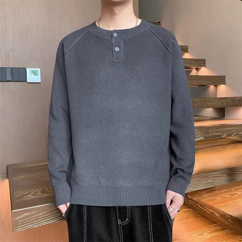 Mens Knit Pullover With Convertible Collar Premium Texture Street-wave For Men Everyday Comfort