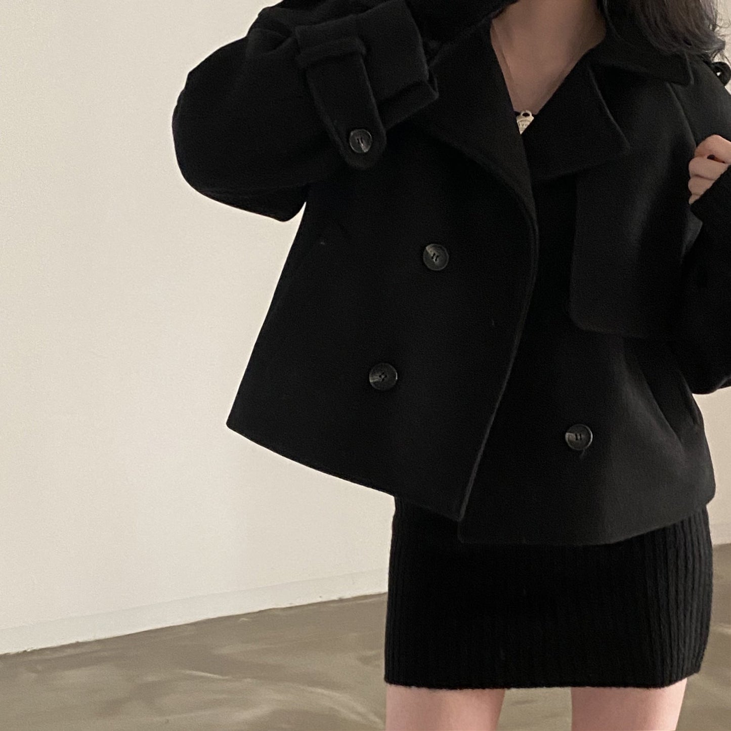 Street-Wave Oversized Button Front Coat For Women Cozy Wool-Blend Jacket With Luxe Lapels