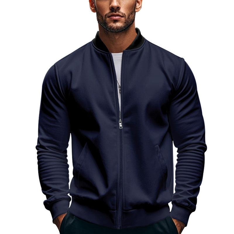 Street-wave Mens Stylish Sport Jacket With High Collar And Practical Pockets For Outdoor Activity