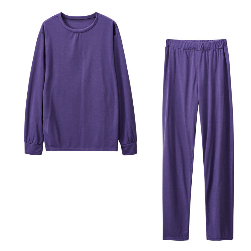 Street-wave Women's Long Sleeve Pajama Set With Elastic Pants Cozy Breathable Sleepwear