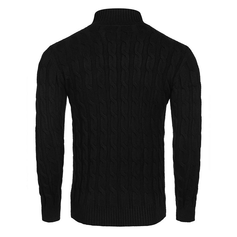 Street-wave Men's Cable Knit Turtleneck Sweater Cozy Warm Roll Neck For Everyday Style