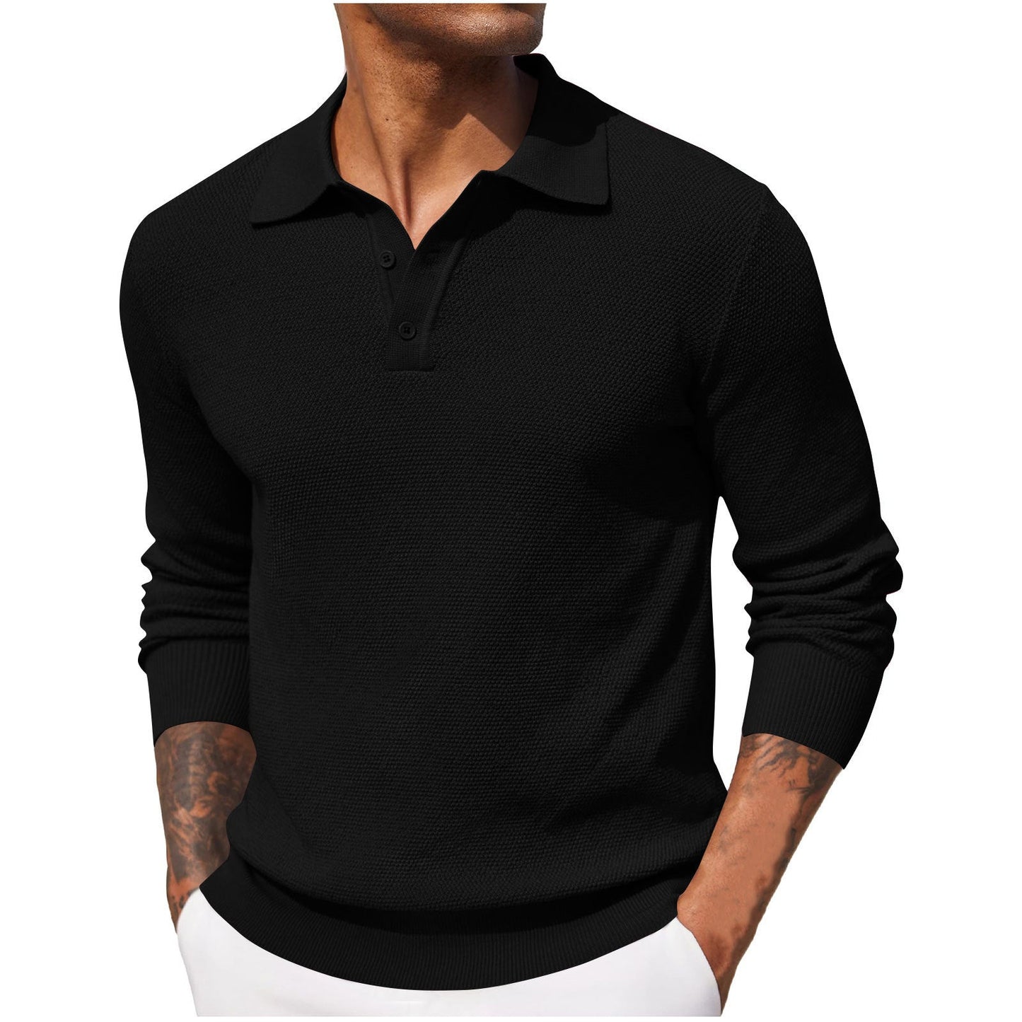 Pique Linen Blend Polo Shirt For Men By Street-Wave - Elegant Comfort And Premium Casual Essential