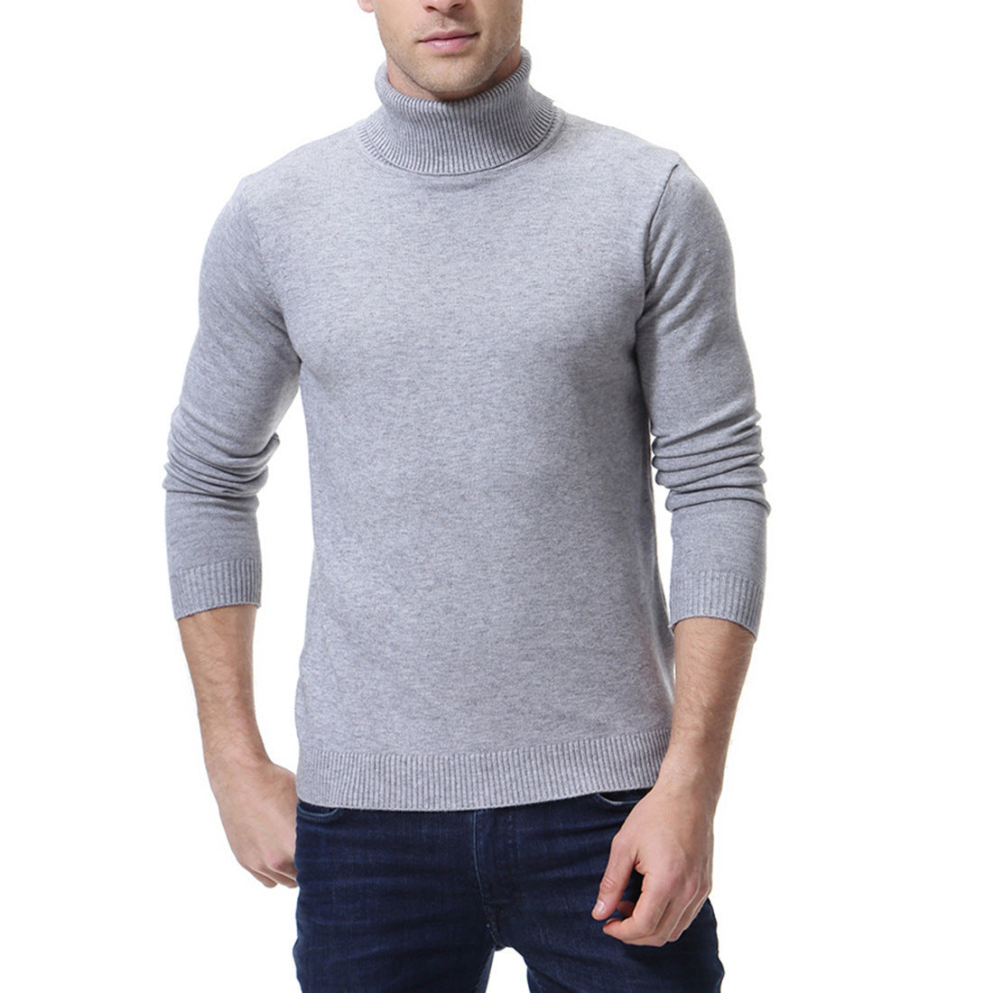 Men's Fine Cotton Turtleneck Sweater Street Wave Soft Comfort For Everyday Wear Premium Warmth