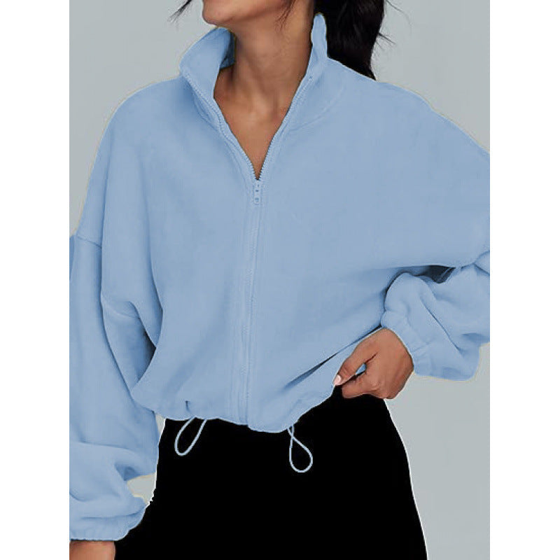 Oversize Zip Pullover for Women With High Collar Drawstring Cozy Streetwear by Streetwave