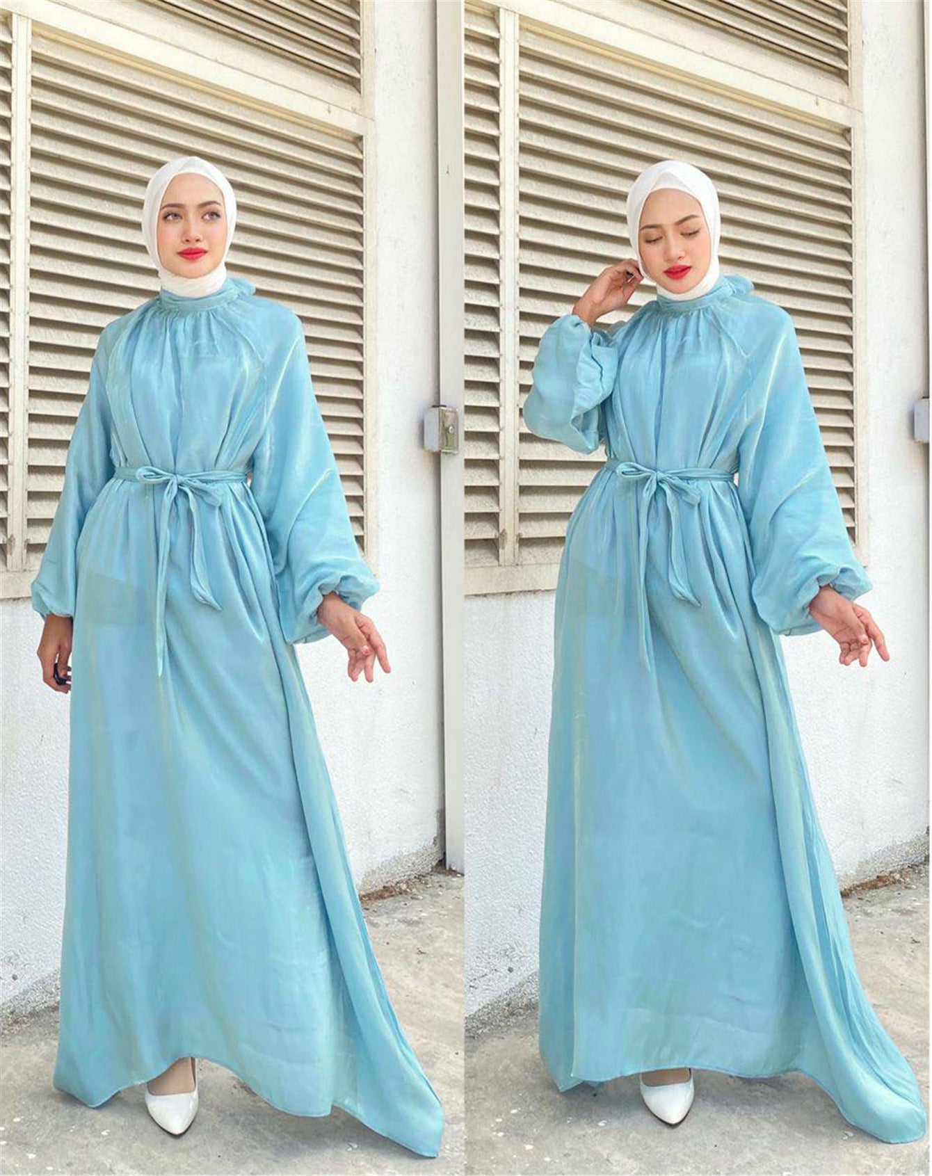 Street Wave Women Elegant Long Sleeve Dress With Waist Belt Flattering Flowing Silhouette