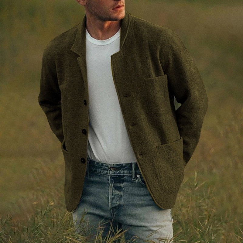 Mens Cardigan Jacket Street-wave Premium Soft Breathable Knit for Casual Everyday Wear All Day Comfort