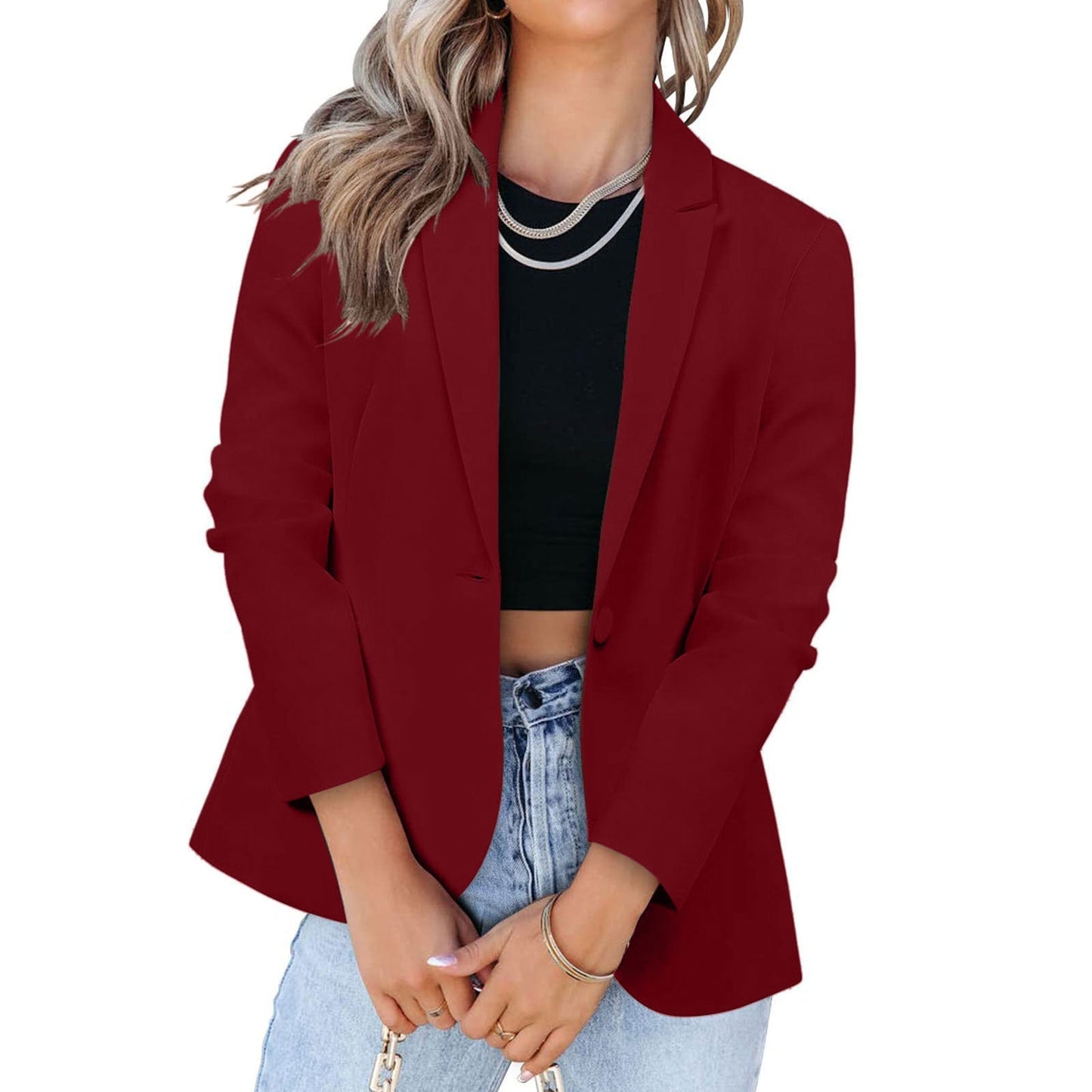 Street-wave Women's Elegant Blazer With Modern Cut And Practical Pockets For A Polished Look