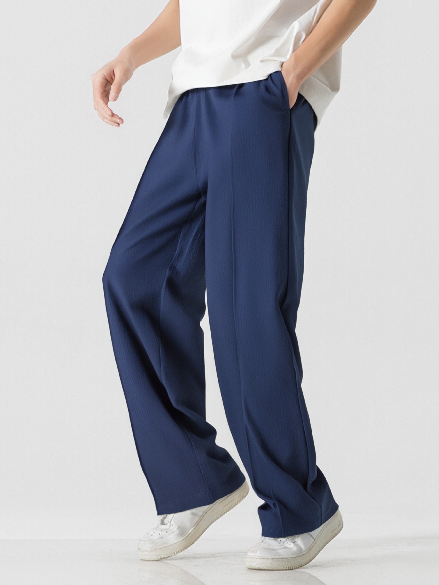 Mens Breathable Wide Leg Lounge Pants Street-Wave Elegant Comfort For Men All Day Wear