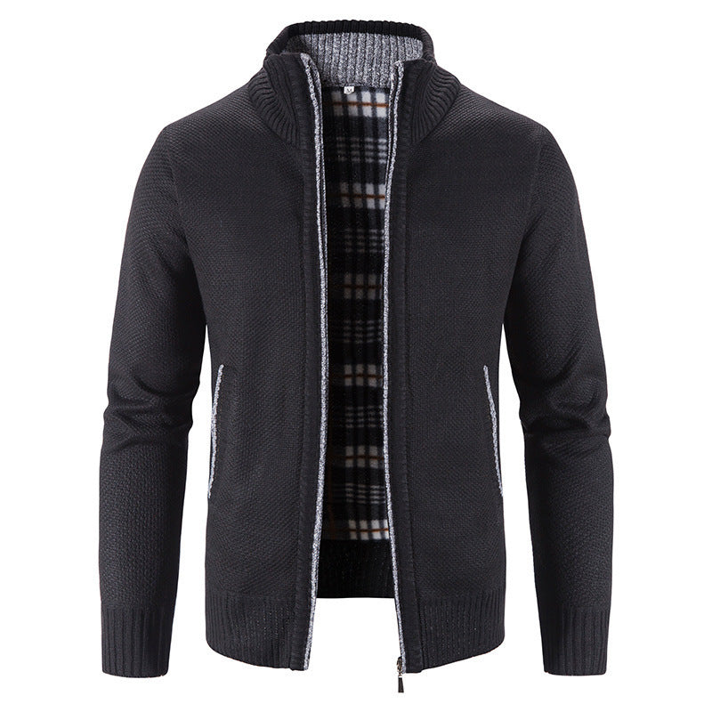Street-wave Mens Insulated Cardigan With Innovative Warm Inner Lining For Cold Weather Comfort