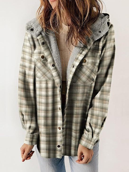 Street-wave Wool Coat For Women With Plush Hood Lining Luxurious Warmth Relaxed Fit Button Closure
