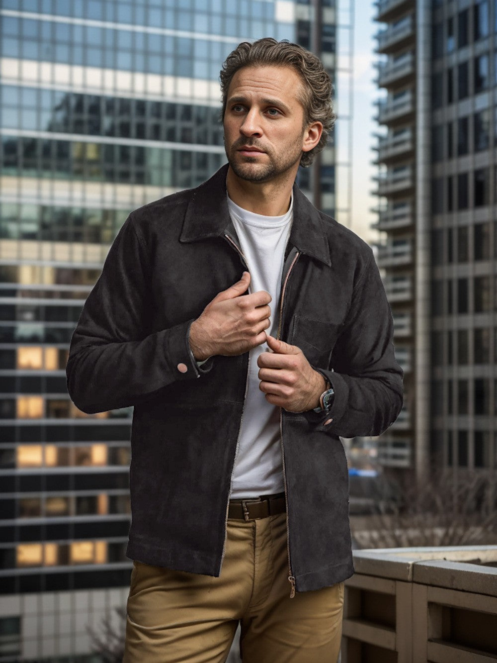 Mens Suede Leather Jacket Streetwave Modern High Quality Fashion For Men Luxury Comfort