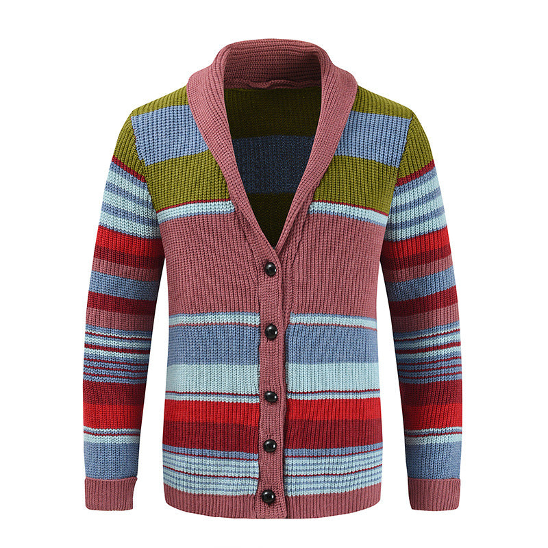 Street-wave Women's Multicolor Knit Cardigan With Cozy Warmth For Everyday Style
