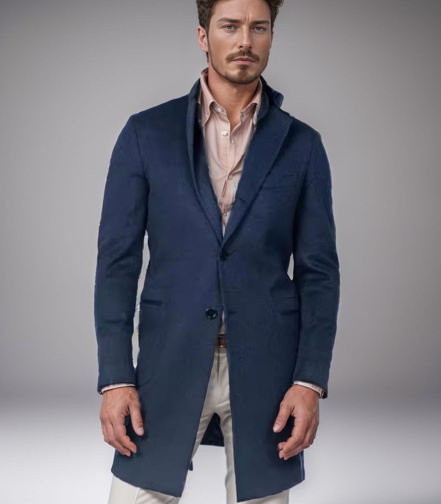 Streetwave Mens Elegant Long Coat In Soft Fabric For Stylish Comfort And Timeless Charm