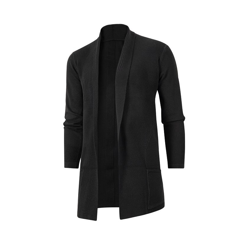 Street-wave Womens Knit Cardigan With Open Front And Deep V Neck Cozy Wool Blend