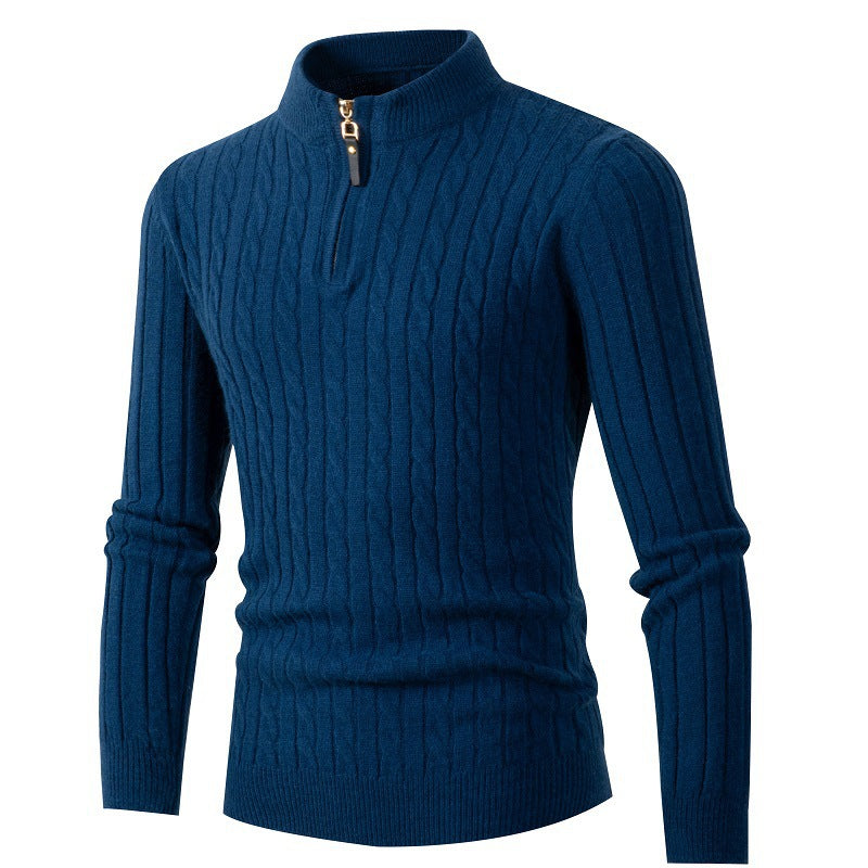 Men's Elegant Turtleneck Sweater With Cable Knit Pattern Street Wave For Style Conscious Men
