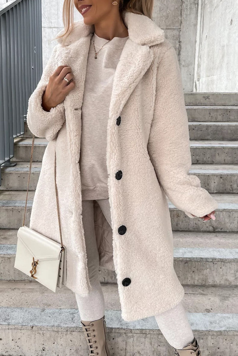 Street Wave Long Teddy Coat For Women Warm Plush Winter Outerwear With Luxe Comfort
